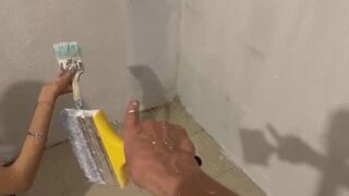 I fuck my FRIEND while we paint she have a BIG ASS - porn video