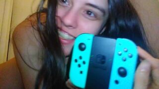 Hairy Bush Pussy Onlyfans Girl Plays Fortnite Naked on Nintendo Switch Exercise Ball Slut Exhibition - porn video