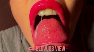 CLOSE UP Girlfriend sucking my cock with love until I cum - porn video