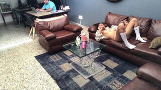 My employee gets very horny in my office - porn video