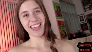 POV amateur BJ teen closeup rides POV cock of her BF - porn video